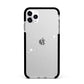 White Sloped Handwritten Name Apple iPhone 11 Pro Max in Silver with Black Impact Case