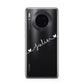 White Sloped Handwritten Name Huawei Mate 30