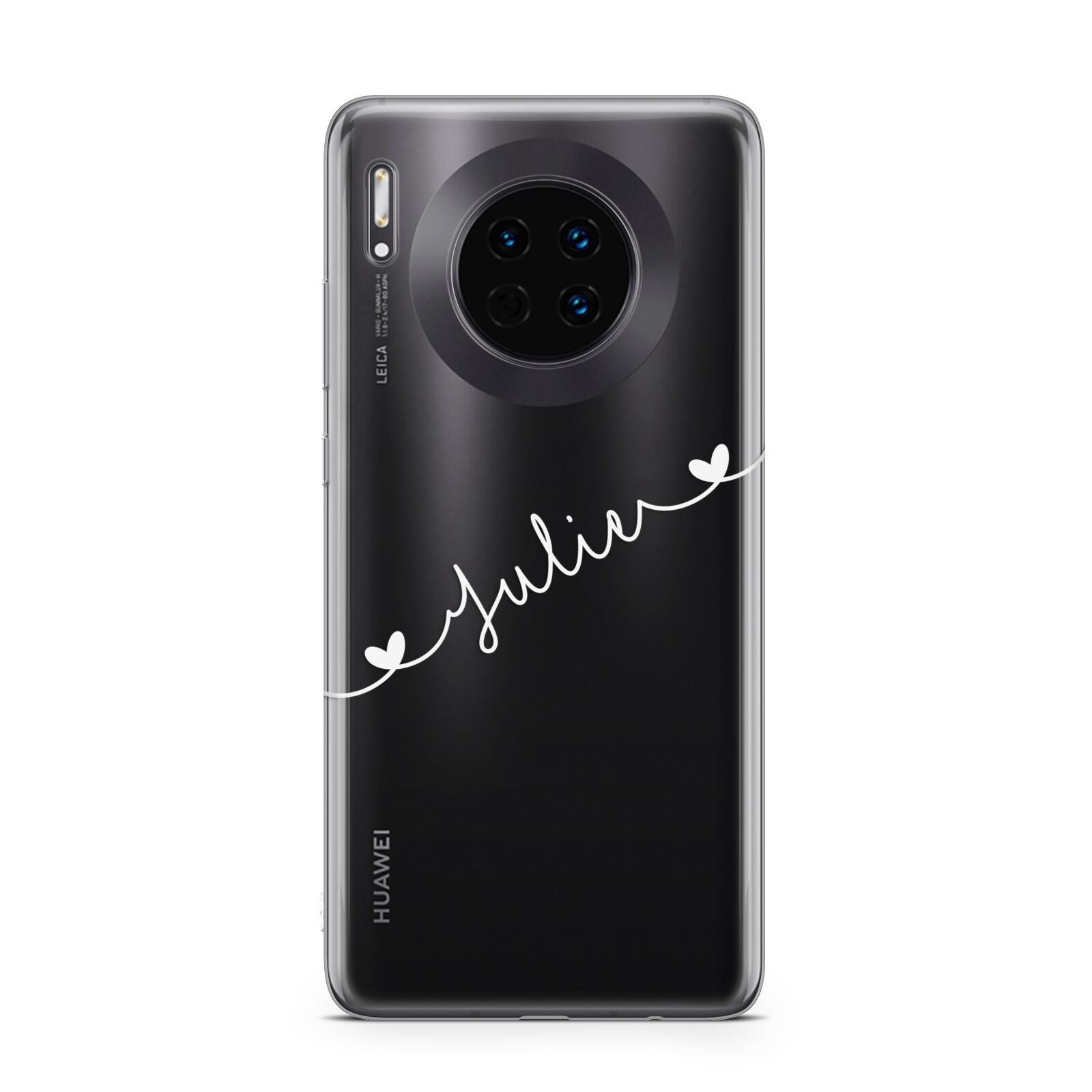 White Sloped Handwritten Name Huawei Mate 30