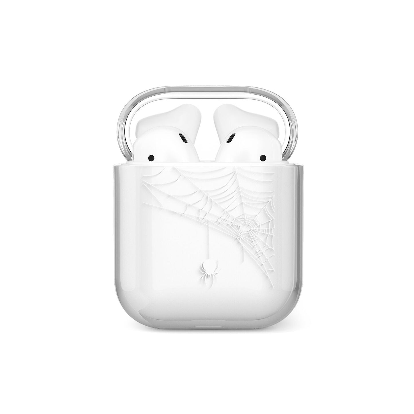 White Spiders Web with Transparent Background AirPods Case