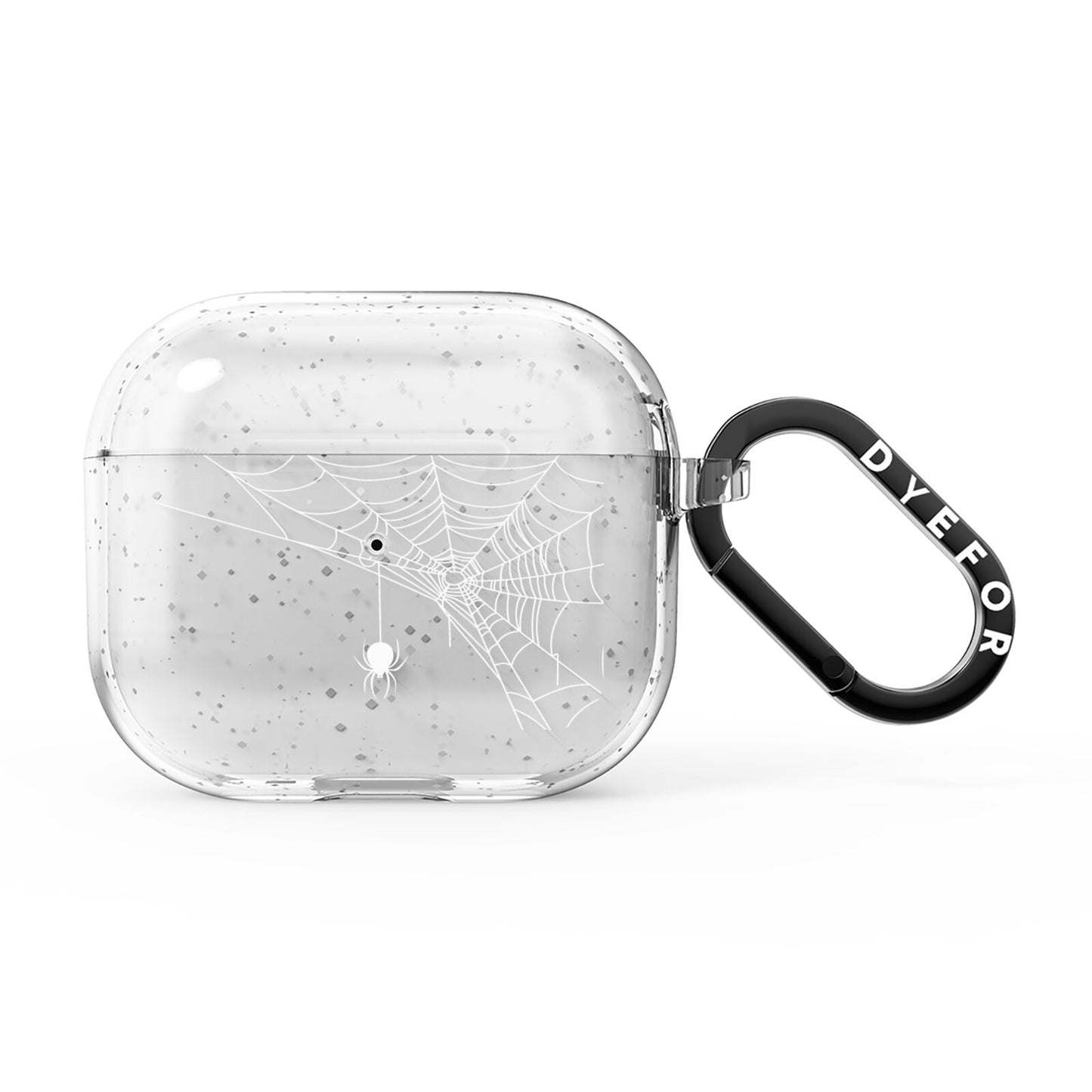White Spiders Web with Transparent Background AirPods Glitter Case 3rd Gen