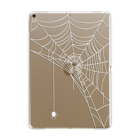 White Spiders Web with Transparent Background Apple iPad Gold Case
