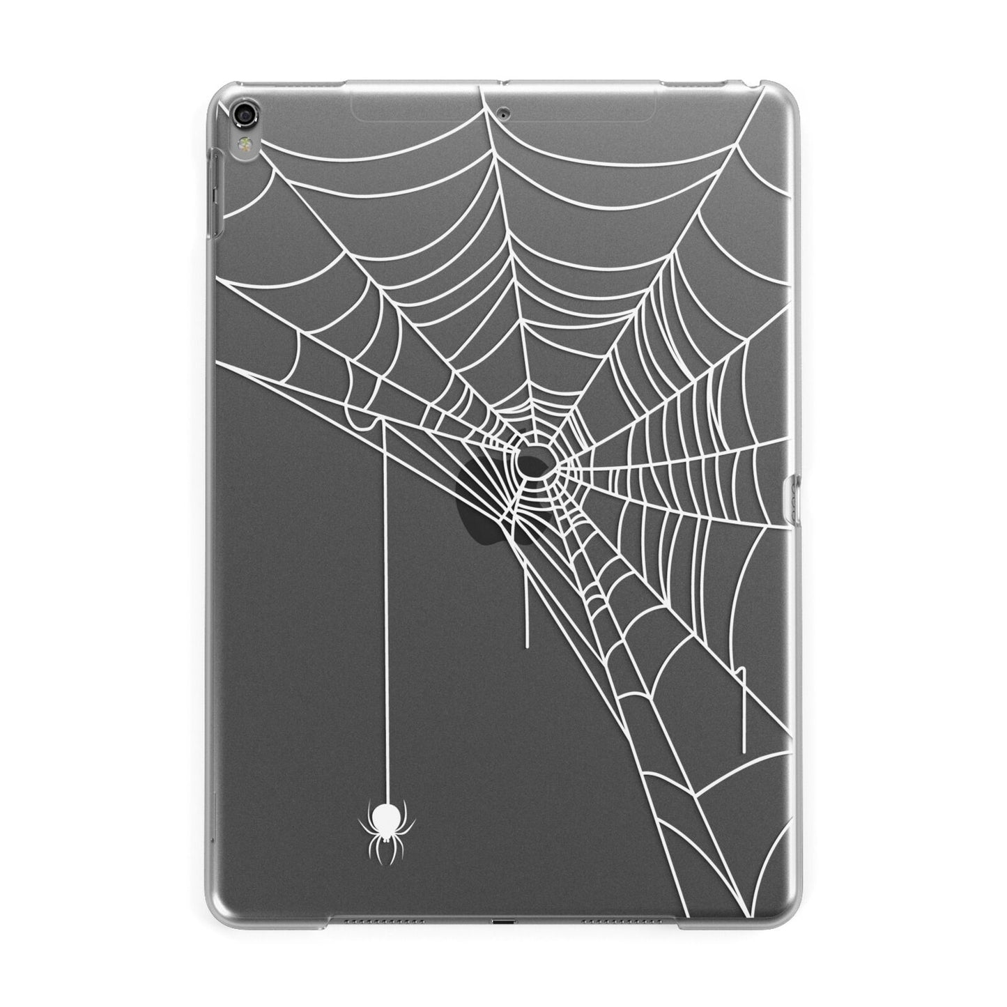 White Spiders Web with Transparent Background Apple iPad Grey Case