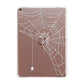 White Spiders Web with Transparent Background Apple iPad Rose Gold Case