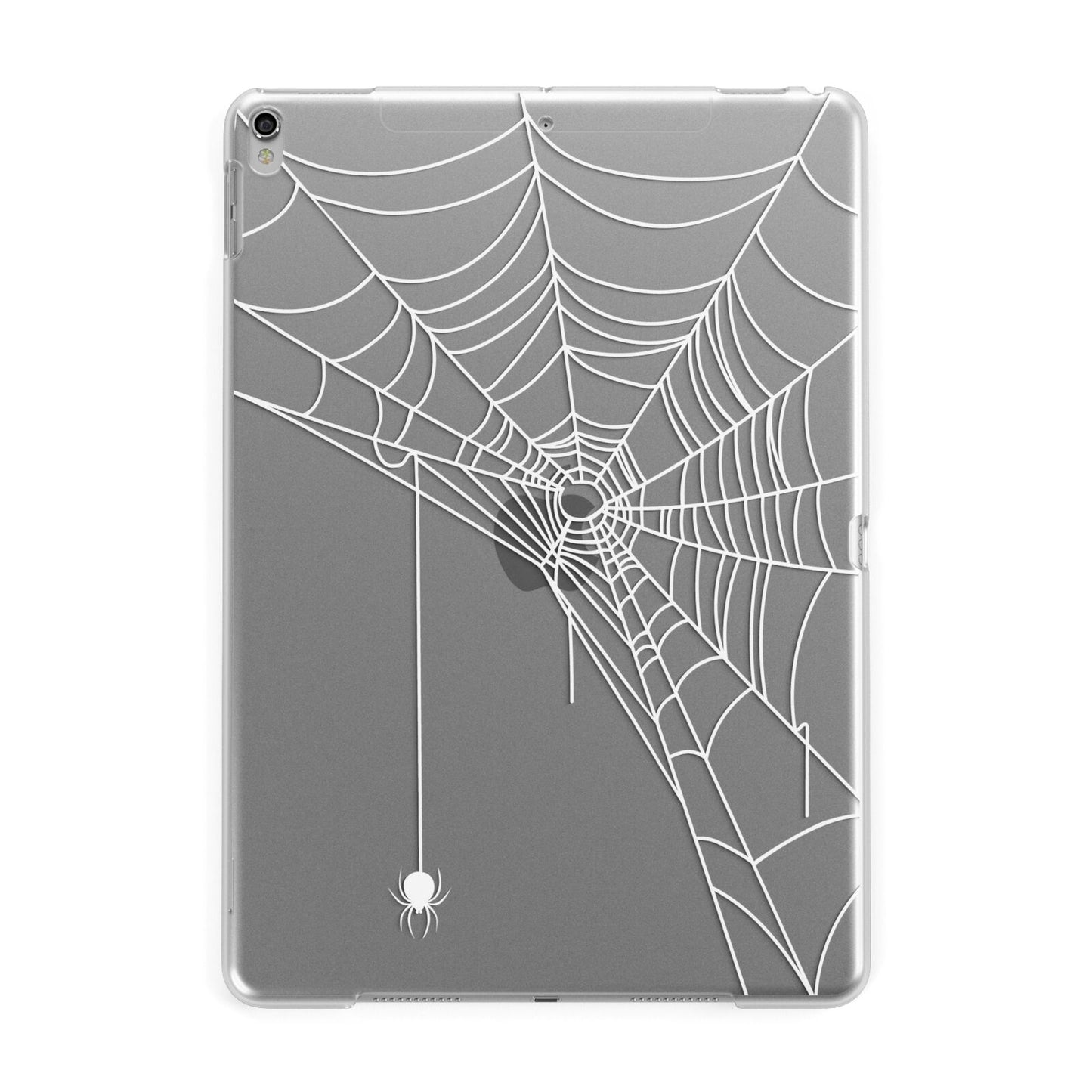 White Spiders Web with Transparent Background Apple iPad Silver Case