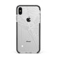 White Spiders Web with Transparent Background Apple iPhone Xs Max Impact Case Black Edge on Silver Phone