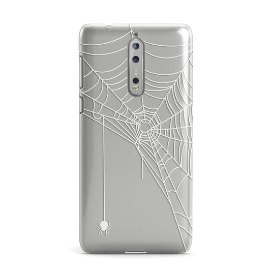White Spiders Web with Transparent Background Nokia Case
