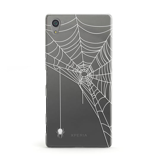 White Spiders Web with Transparent Background Sony Xperia Case