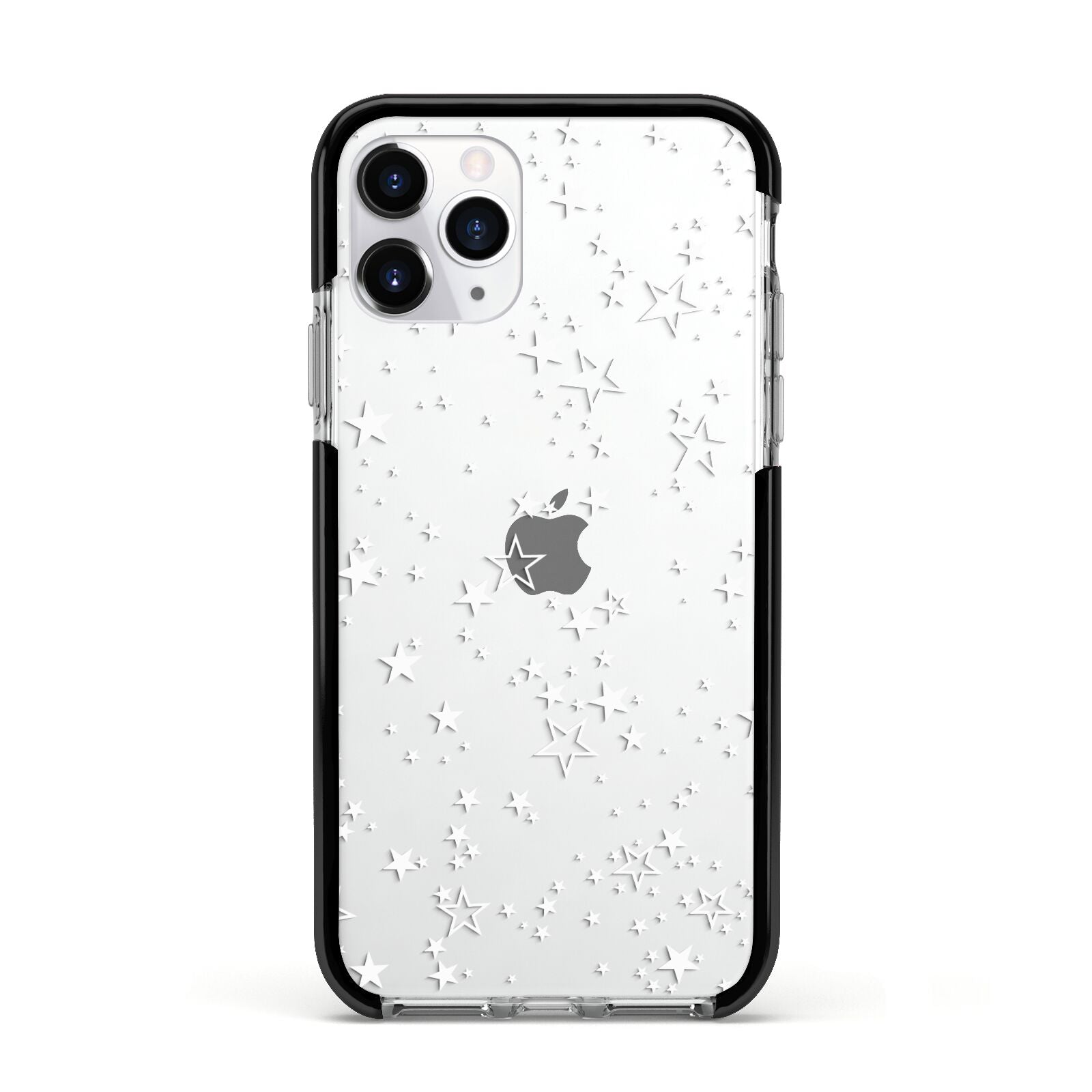 White Star Apple iPhone 11 Pro in Silver with Black Impact Case