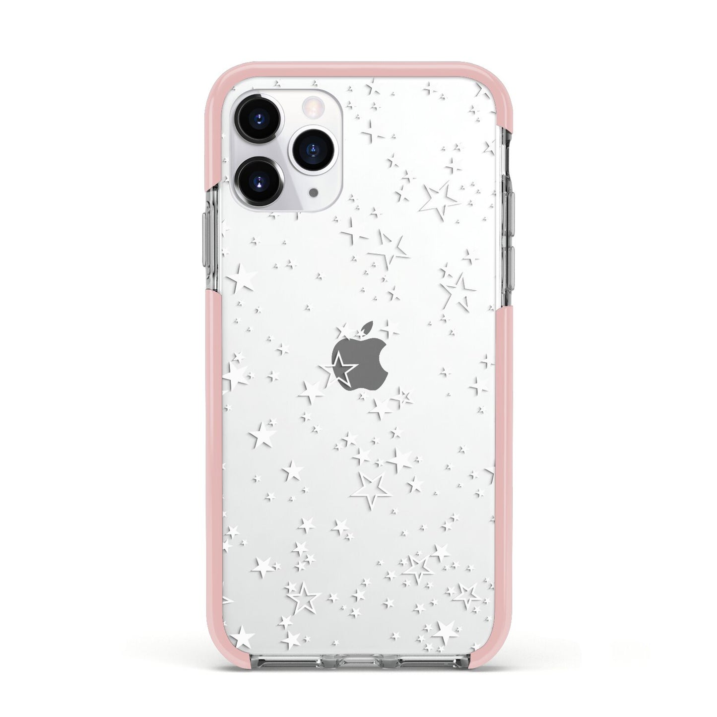 White Star Apple iPhone 11 Pro in Silver with Pink Impact Case