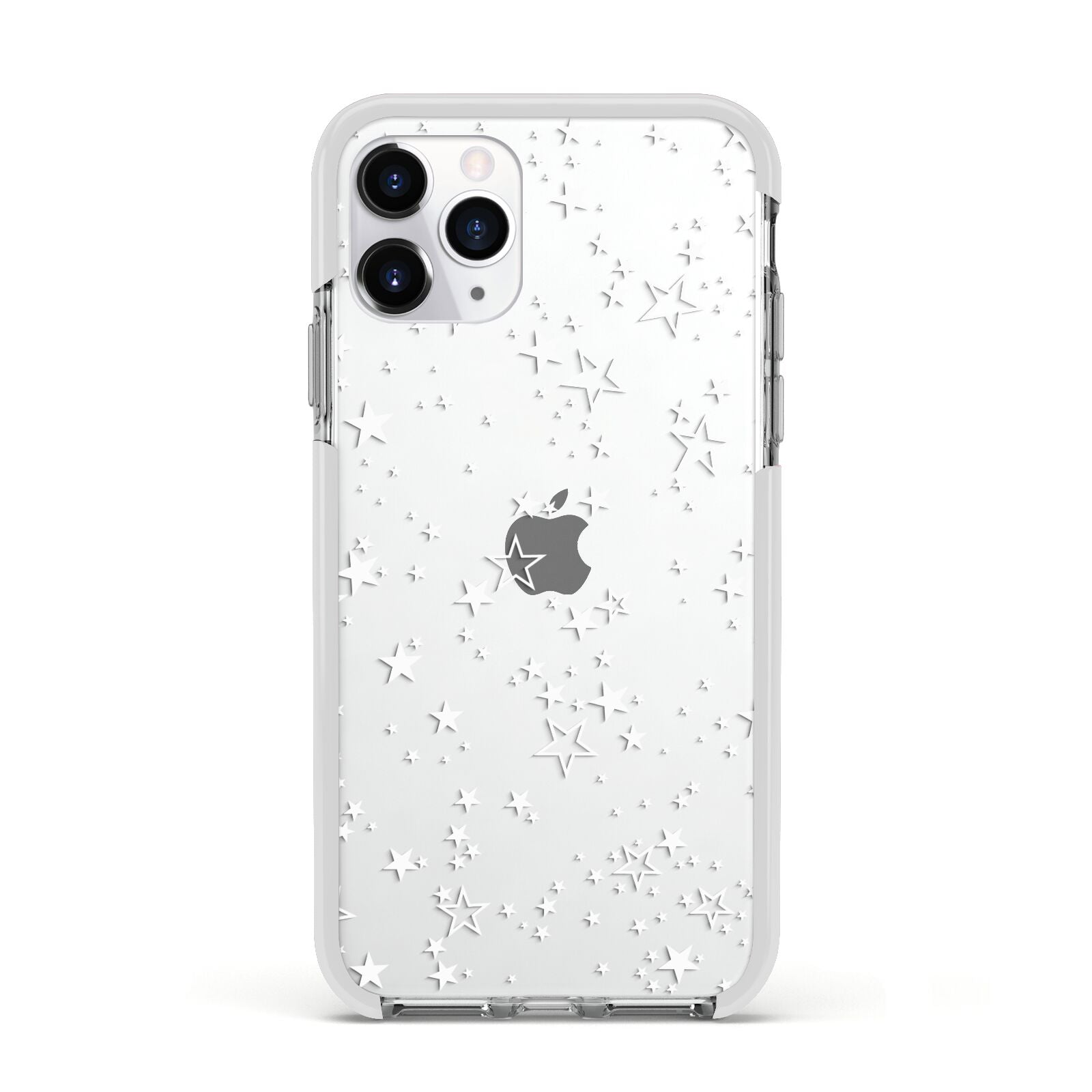 White Star Apple iPhone 11 Pro in Silver with White Impact Case