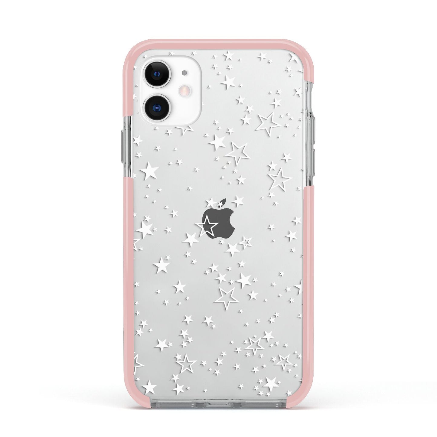 White Star Apple iPhone 11 in White with Pink Impact Case