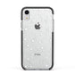 White Star Apple iPhone XR Impact Case Black Edge on Silver Phone