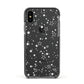 White Star Apple iPhone Xs Impact Case Black Edge on Black Phone
