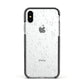 White Star Apple iPhone Xs Impact Case Black Edge on Silver Phone