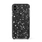 White Star Apple iPhone Xs Max Impact Case Black Edge on Black Phone