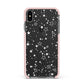 White Star Apple iPhone Xs Max Impact Case Pink Edge on Black Phone