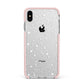 White Star Apple iPhone Xs Max Impact Case Pink Edge on Silver Phone