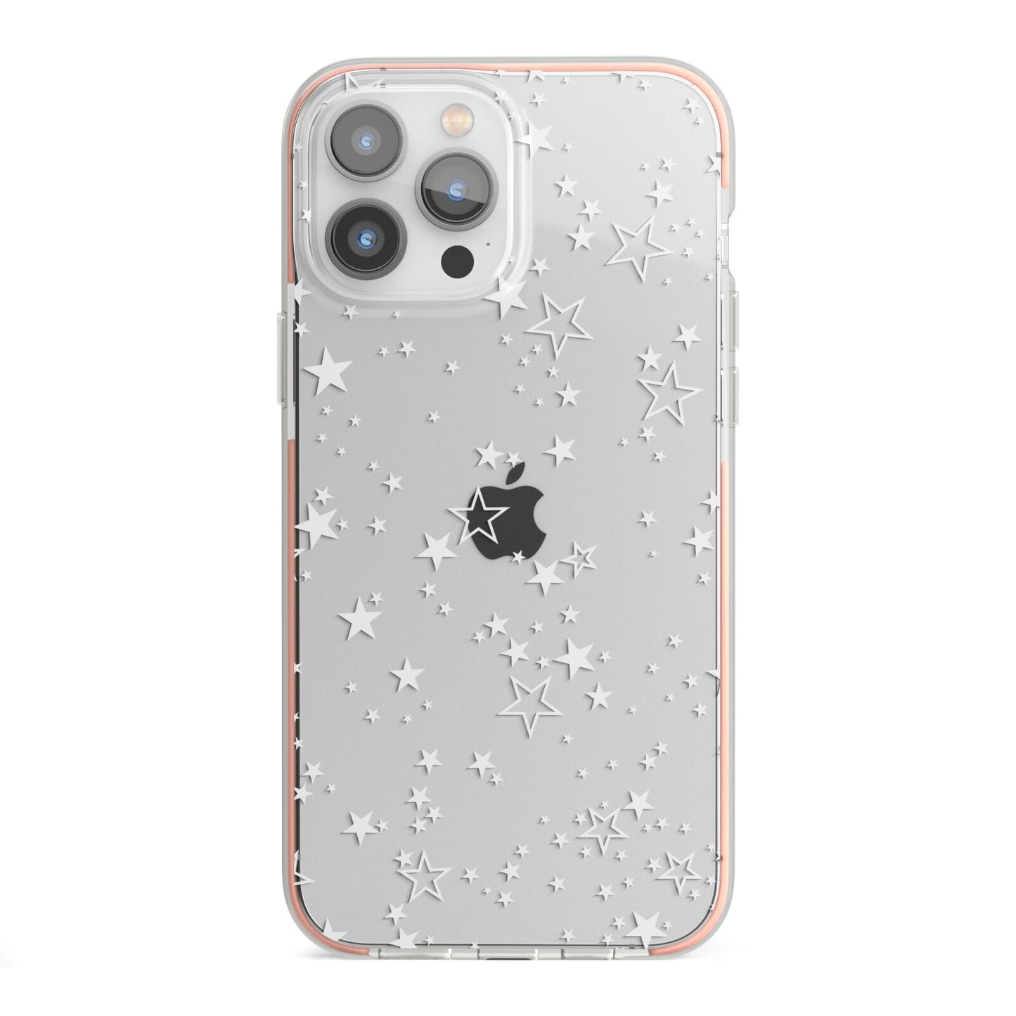 White Star iPhone 13 Pro Max TPU Impact Case with Pink Edges
