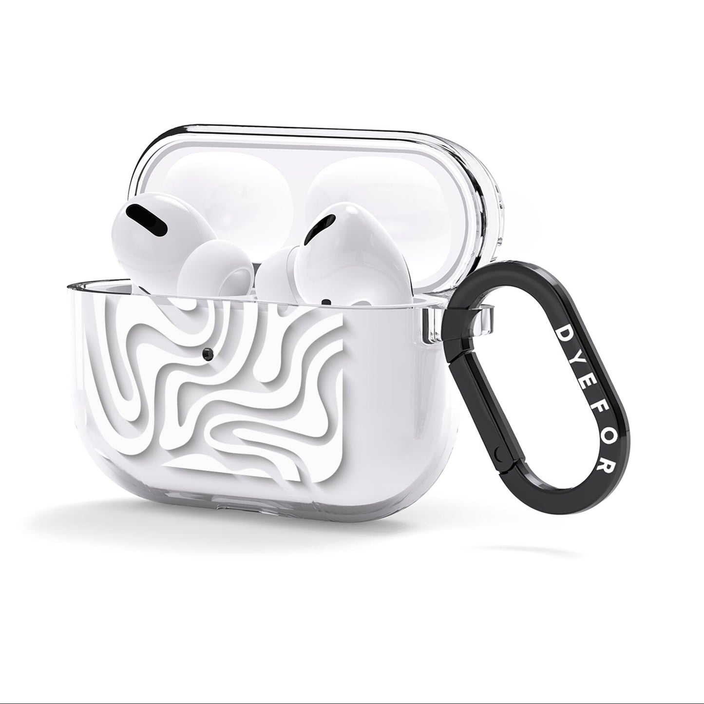 White Swirl AirPods Clear Case 3rd Gen Side Image