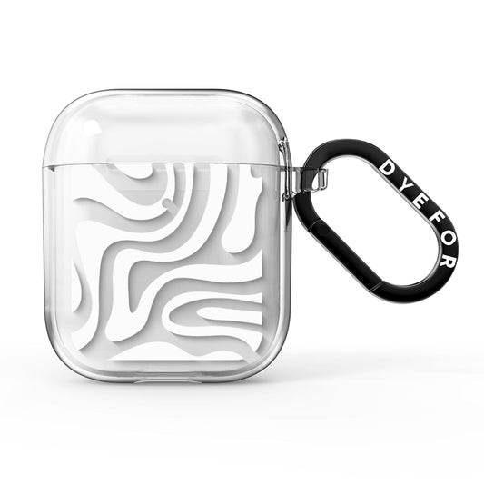 White Swirl AirPods Clear Case