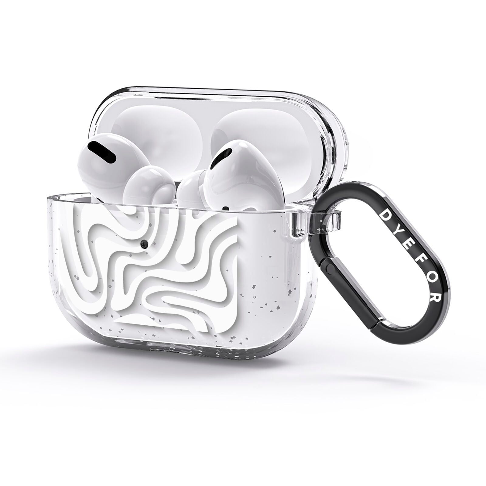 White Swirl AirPods Glitter Case 3rd Gen Side Image