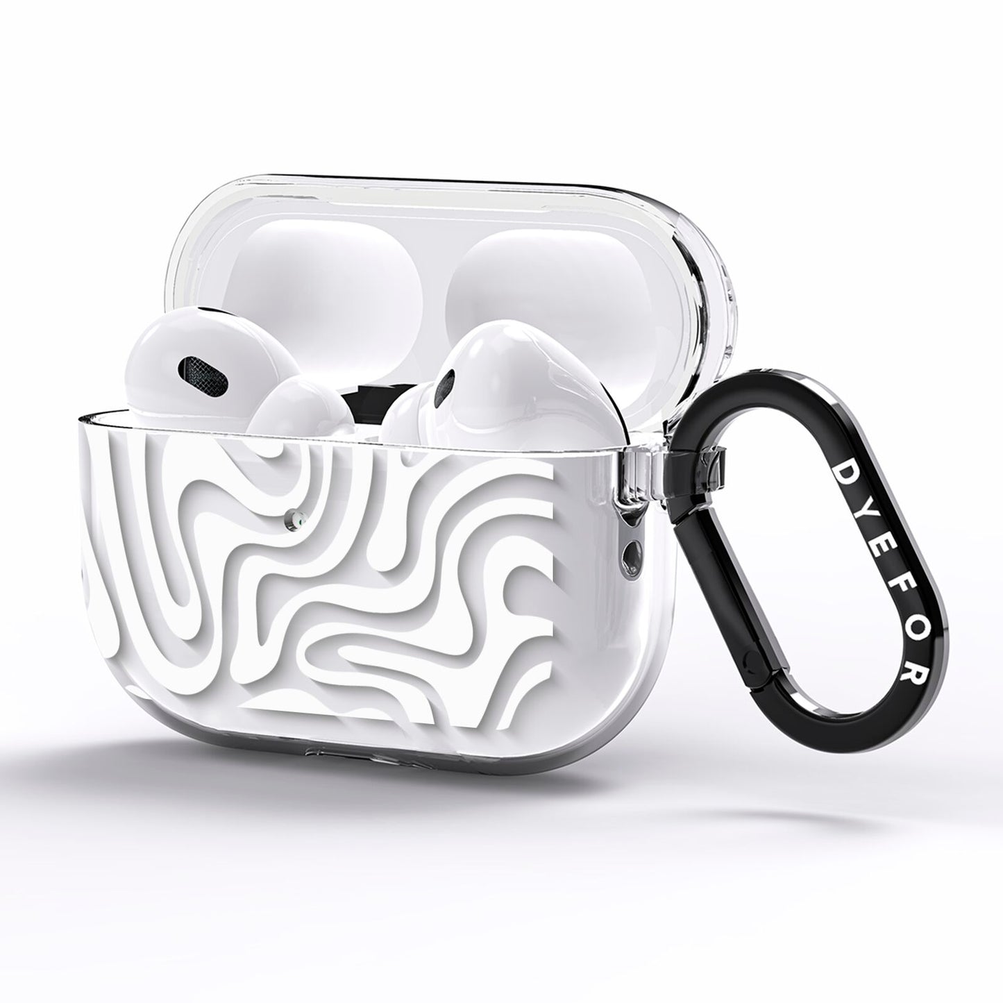 White Swirl AirPods Pro Clear Case Side Image