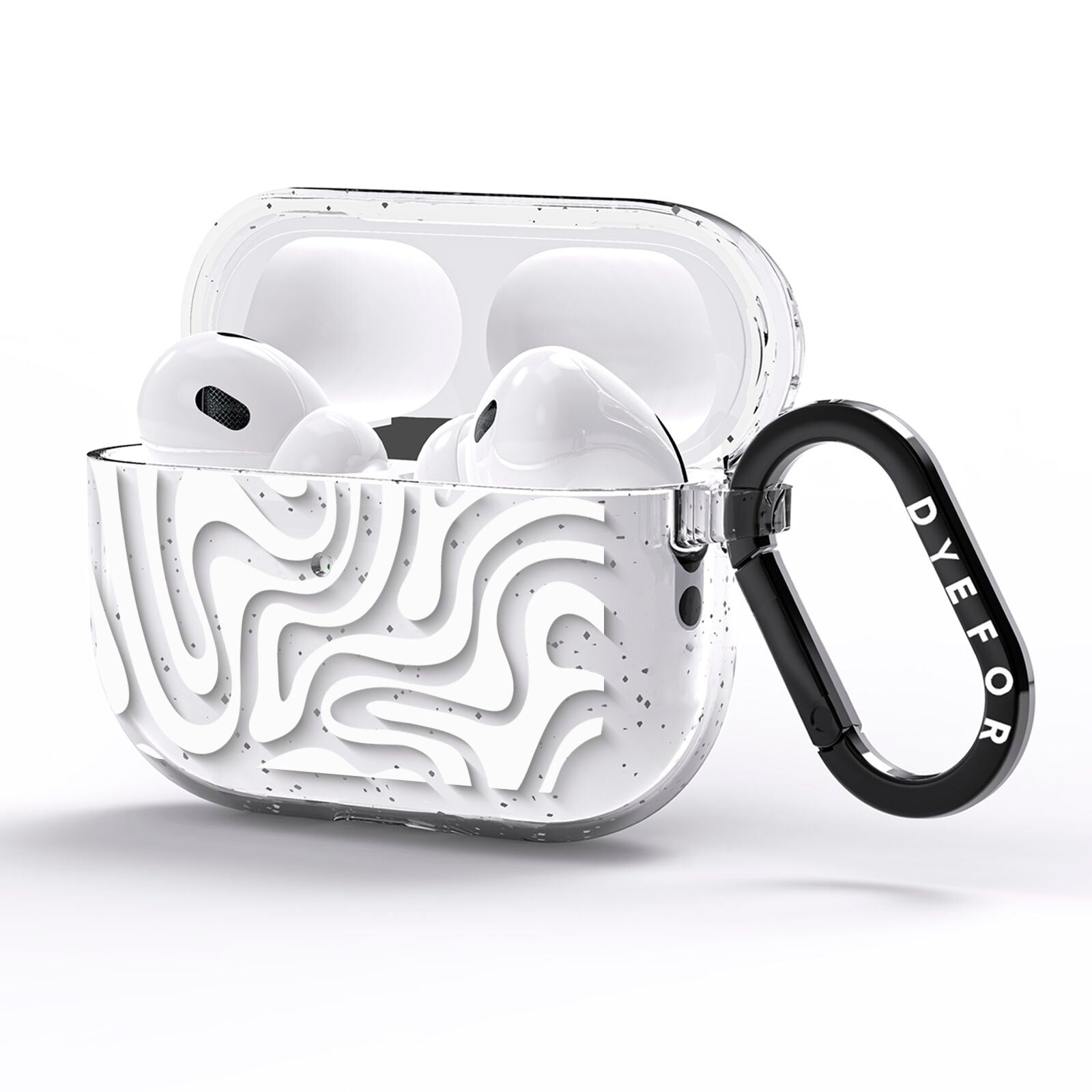 White Swirl AirPods Pro Glitter Case Side Image