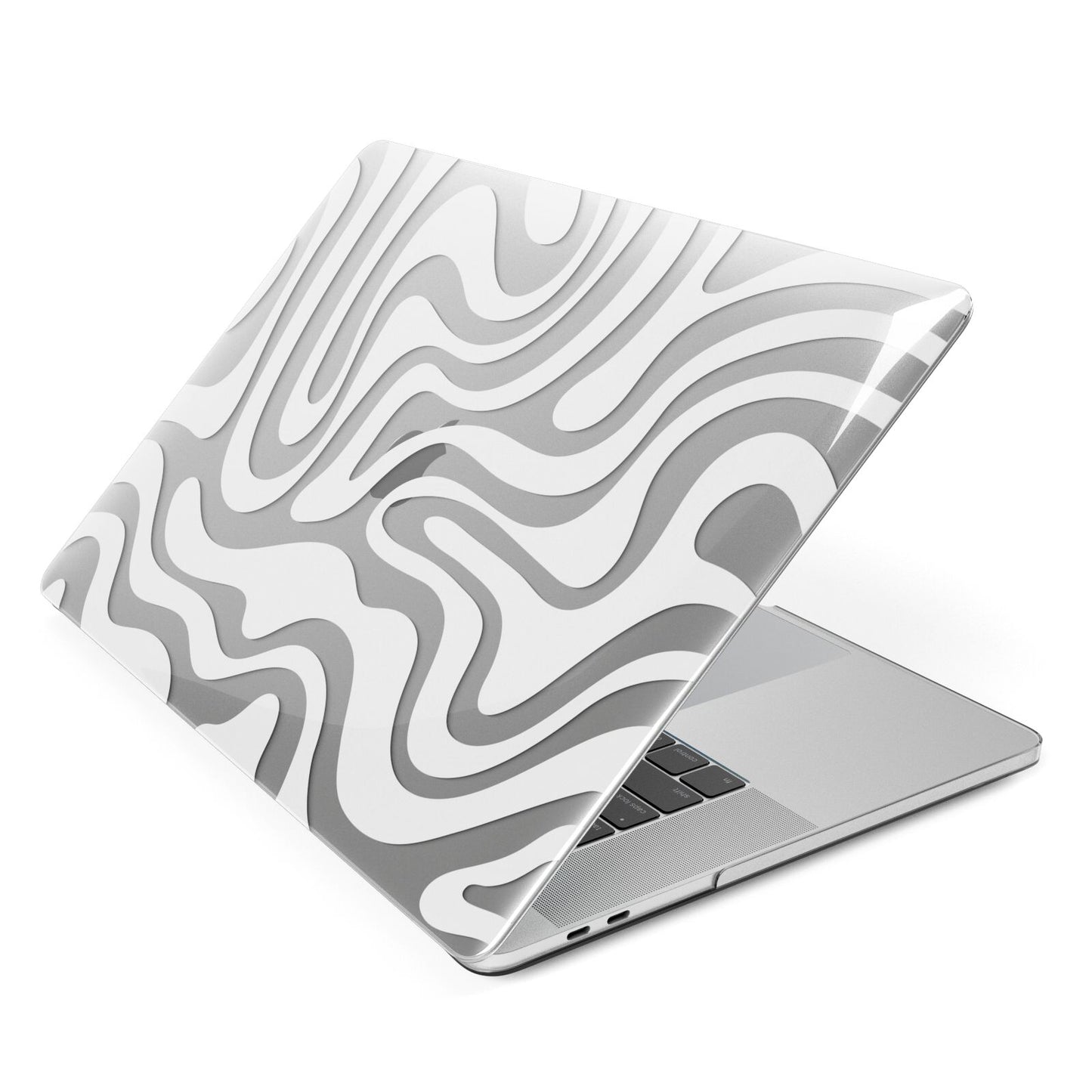 White Swirl Apple MacBook Case Side View