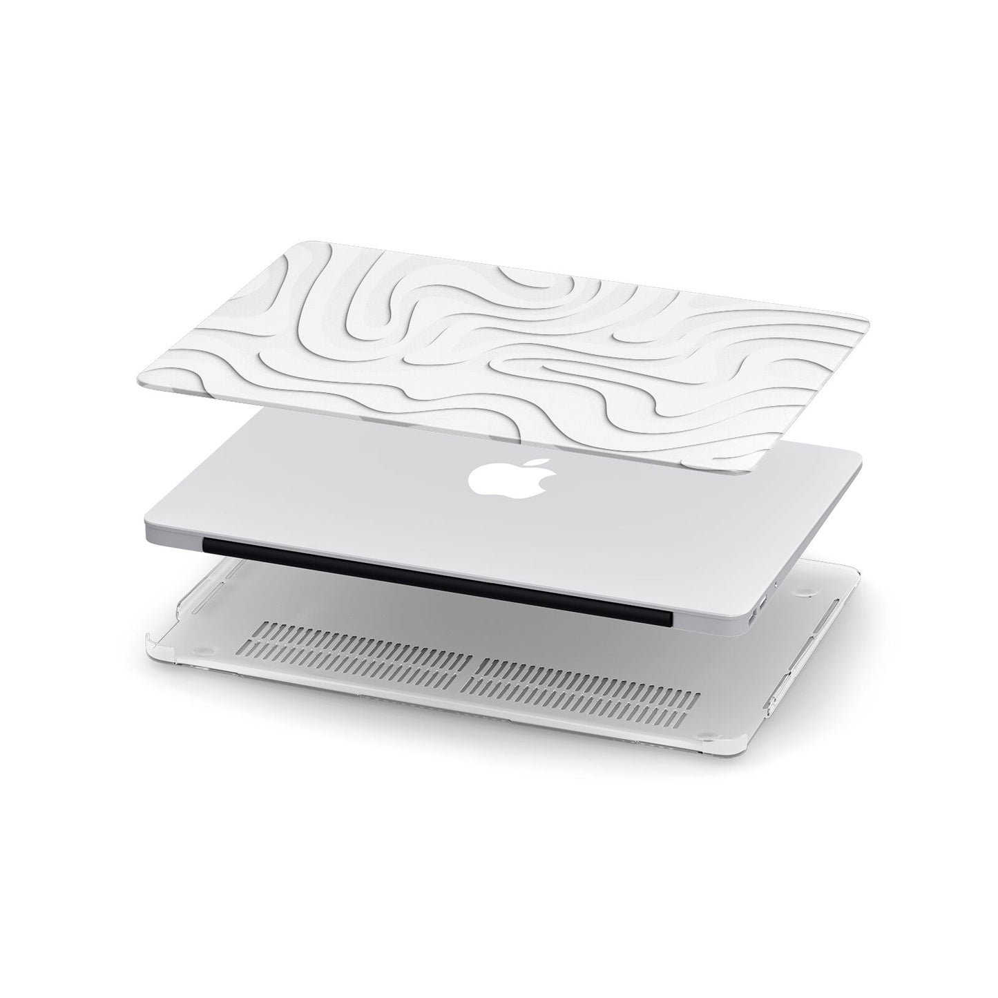 White Swirl Apple MacBook Case in Detail