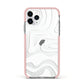 White Swirl Apple iPhone 11 Pro in Silver with Pink Impact Case
