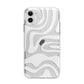 White Swirl Apple iPhone 11 in White with Bumper Case