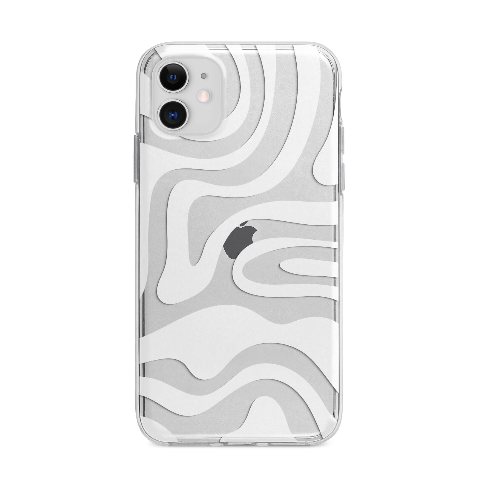 White Swirl Apple iPhone 11 in White with Bumper Case