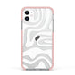 White Swirl Apple iPhone 11 in White with Pink Impact Case