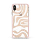 White Swirl Apple iPhone Xs Max Impact Case Pink Edge on Gold Phone