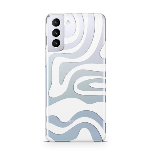 White Swirl Samsung S21 Plus Phone Case