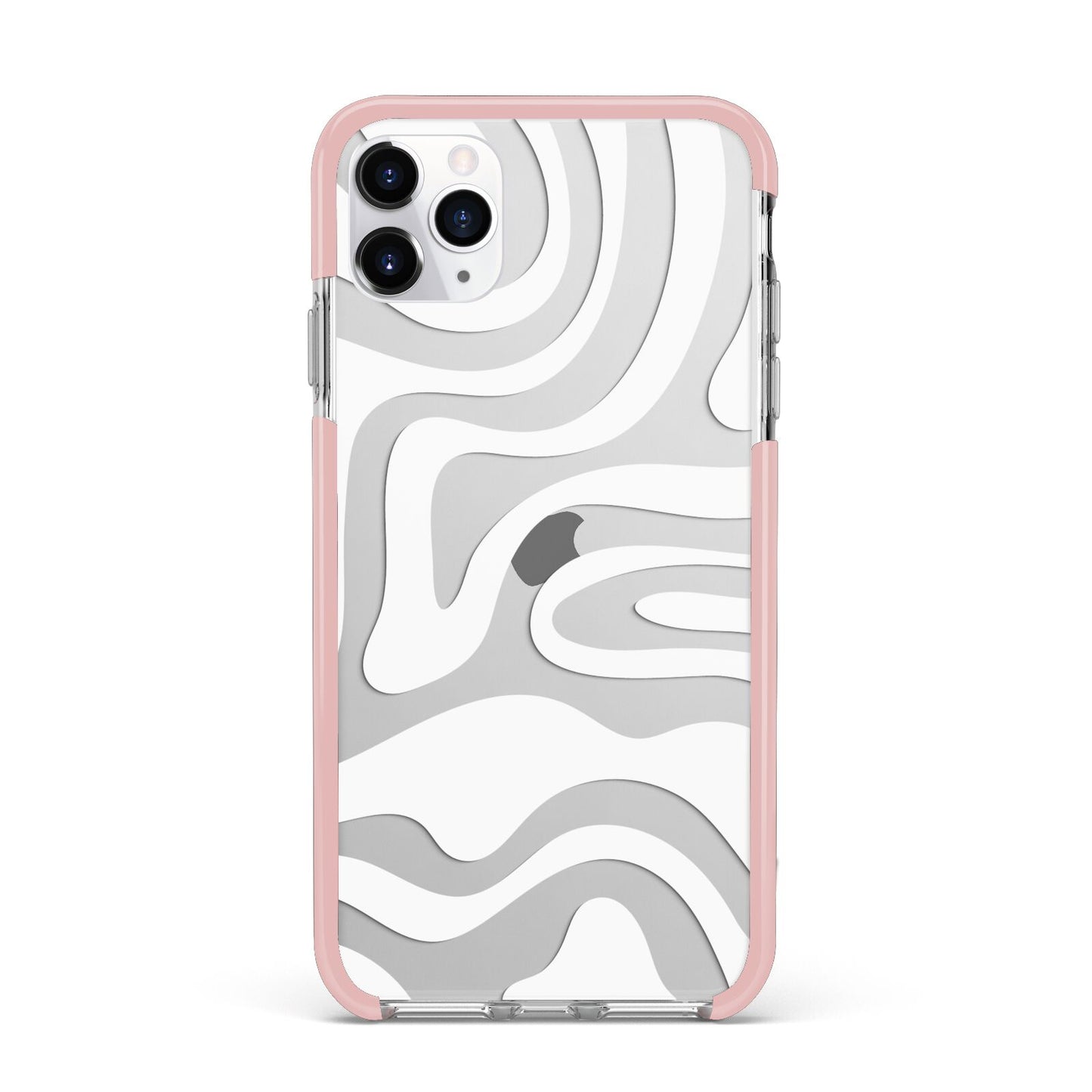 White Swirl iPhone 11 Pro Max Impact Pink Edge Case