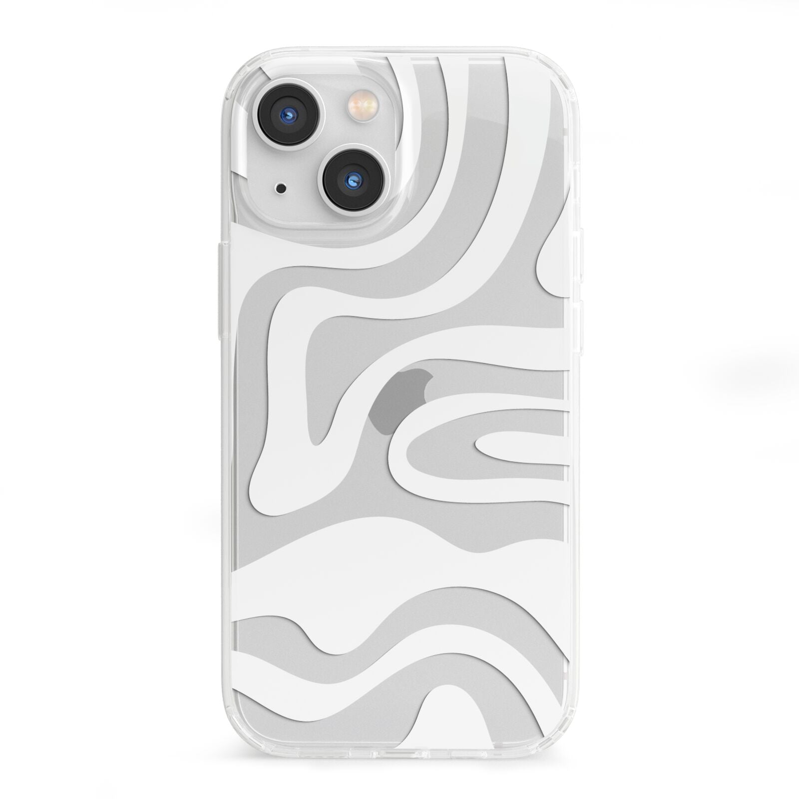 White Swirl iPhone 13 Mini Clear Bumper Case