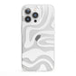 White Swirl iPhone 13 Pro Clear Bumper Case