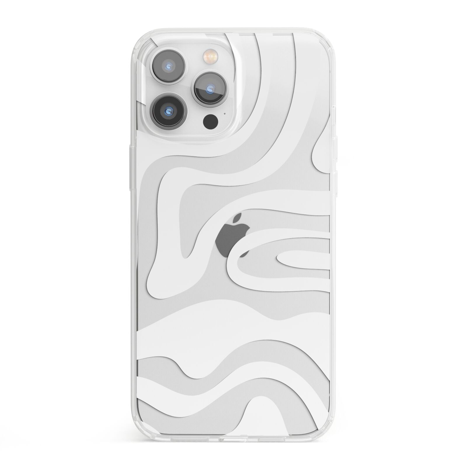 White Swirl iPhone 13 Pro Max Clear Bumper Case