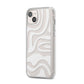White Swirl iPhone 14 Plus Clear Tough Case Starlight Angled Image