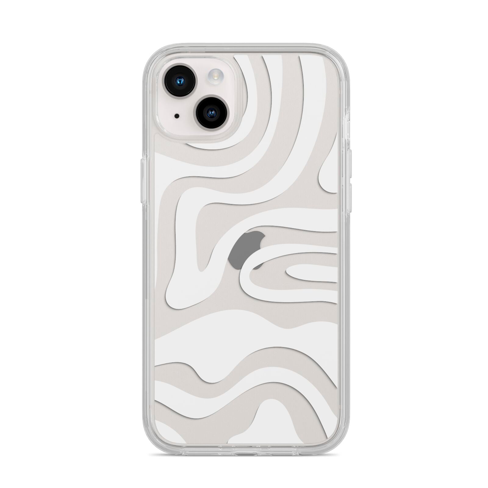White Swirl iPhone 14 Plus Clear Tough Case Starlight