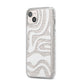 White Swirl iPhone 14 Plus Glitter Tough Case Starlight Angled Image