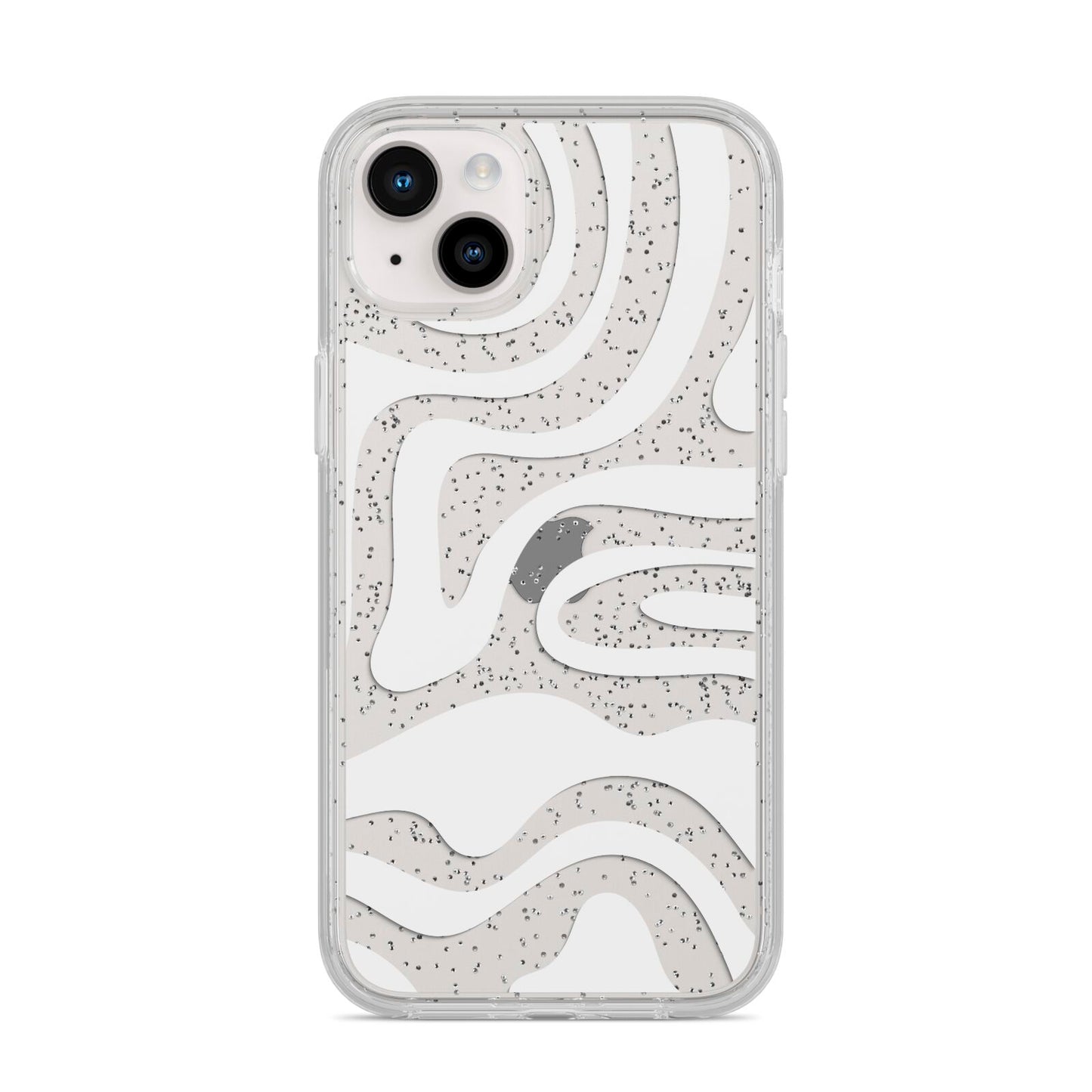 White Swirl iPhone 14 Plus Glitter Tough Case Starlight