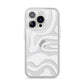 White Swirl iPhone 14 Pro Clear Tough Case Silver