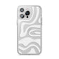 White Swirl iPhone 14 Pro Max Clear Tough Case Silver