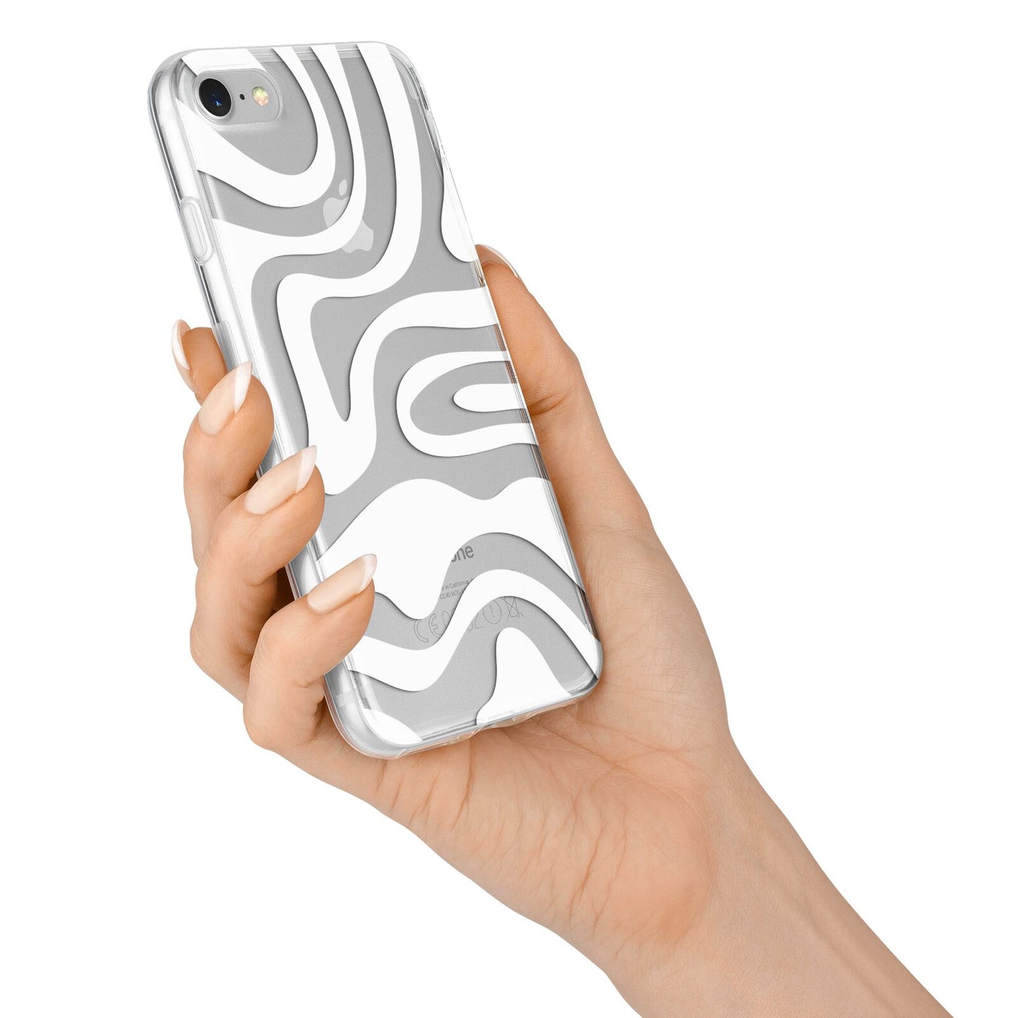 White Swirl iPhone 7 Bumper Case on Silver iPhone Alternative Image