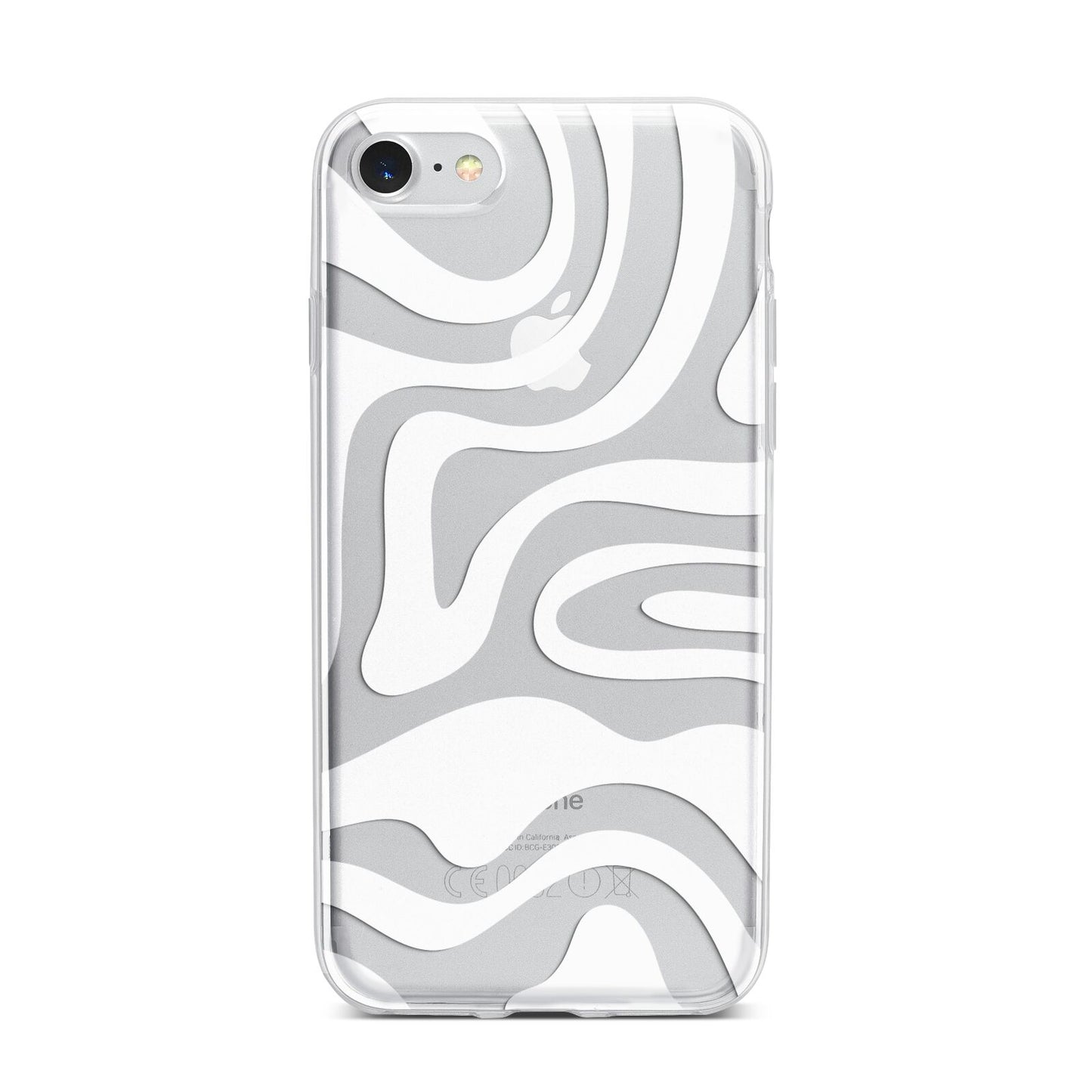White Swirl iPhone 7 Bumper Case on Silver iPhone