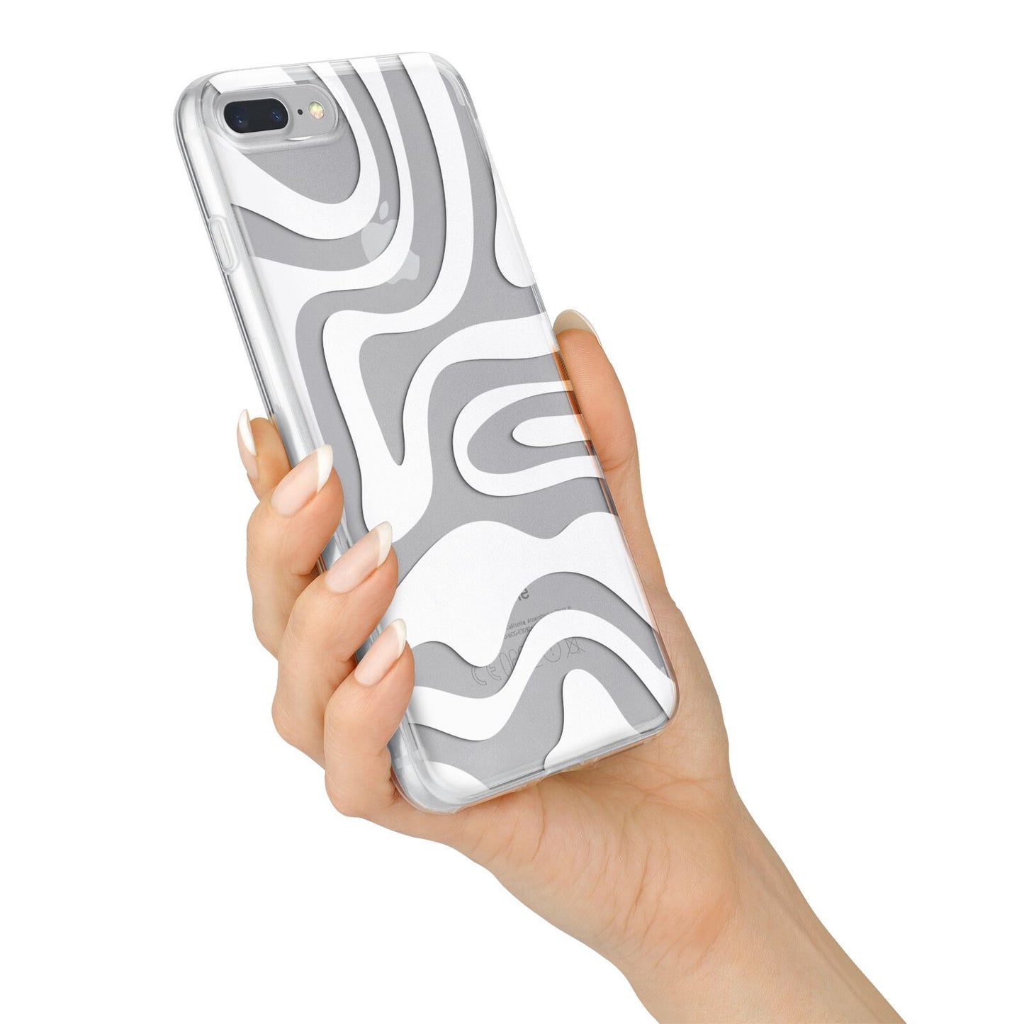 White Swirl iPhone 7 Plus Bumper Case on Silver iPhone Alternative Image