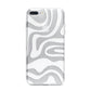 White Swirl iPhone 7 Plus Bumper Case on Silver iPhone